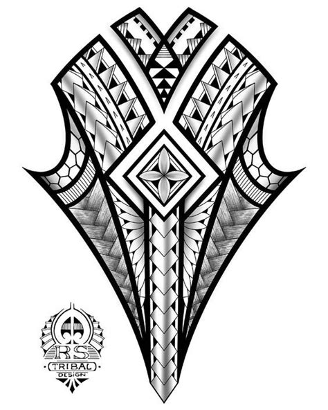 Polynesian Tattoo Shoulder Stencil