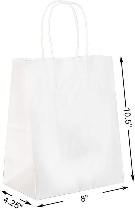 Joyin White Kraft Paper T Bags Bulk With Handles