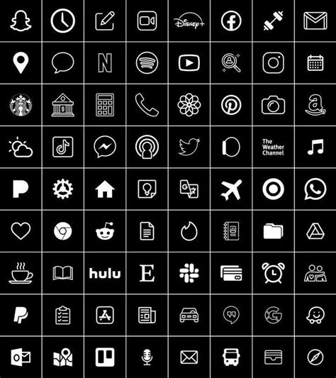 Apps Logo Black Todas Icono De Ios Pantalla De Inicio Iphone Iconos