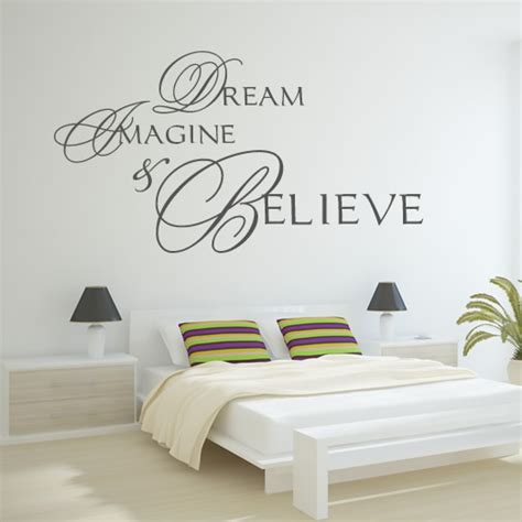 Dream Imagine And Believe Quote Wall Stickers Wall Art Decal Transfers Ebay