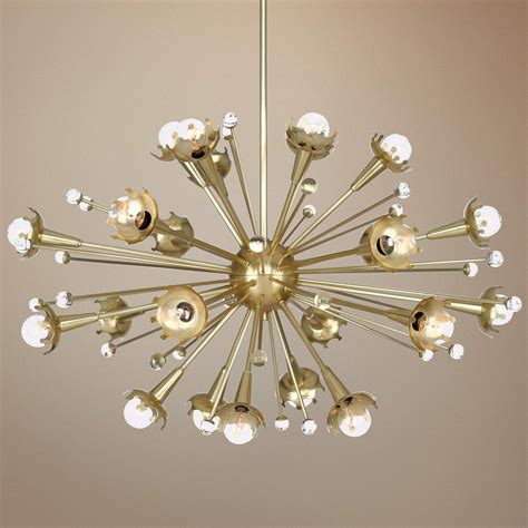 Jonathan Adler Sputnik 24 Light Antique Brass Chandelier V1774