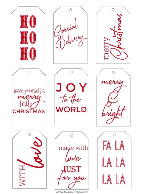 Christmas Gift Tag Printable Free Printable Templates