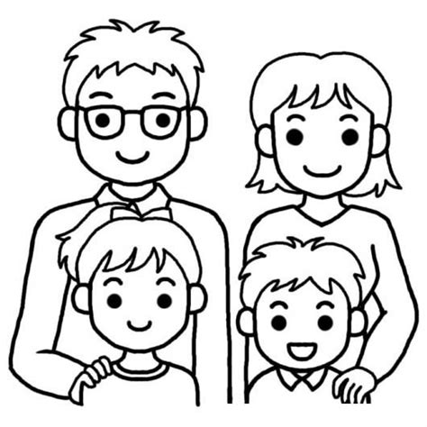 Dibujo De Familia Para Colorear Facil Image To U