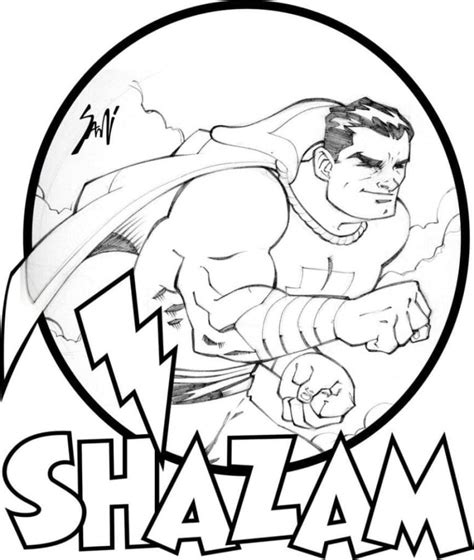 Shazam Printable Coloring Page Coloring Pages 🎨