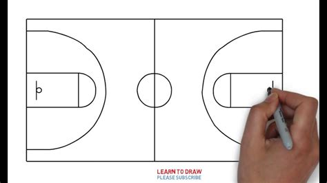 Simple Basketball Court Drawing Lineartdrawingsanimals