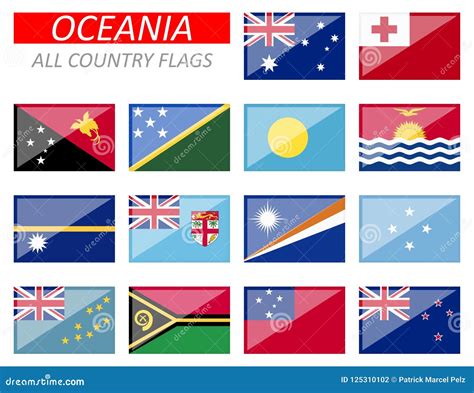 All Country Flags Of Oceania Stock Vector Illustration Of Vanuatu