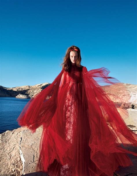 Agnes Akerlund Poses In All Red Fashions For Vogue Japan
