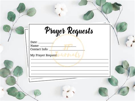 Printable Prayer Request Cards Instant Digital Download File Etsy
