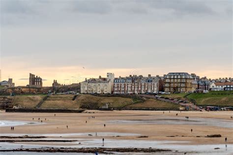 Scenic View Of Longsands Beach Looking Towards Tynemouth Priory And