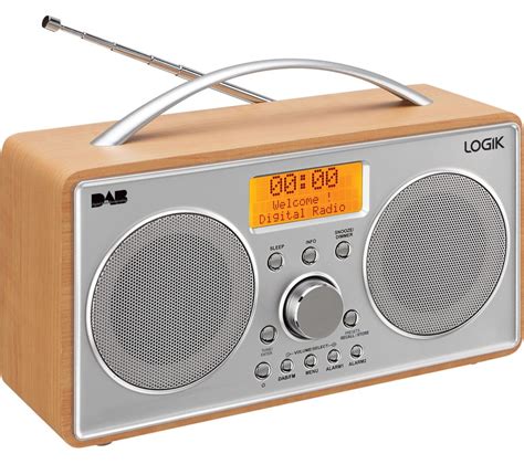 Logik L55dab15 Portable Dabfm Clock Radio Silver And Wood Deals Pc