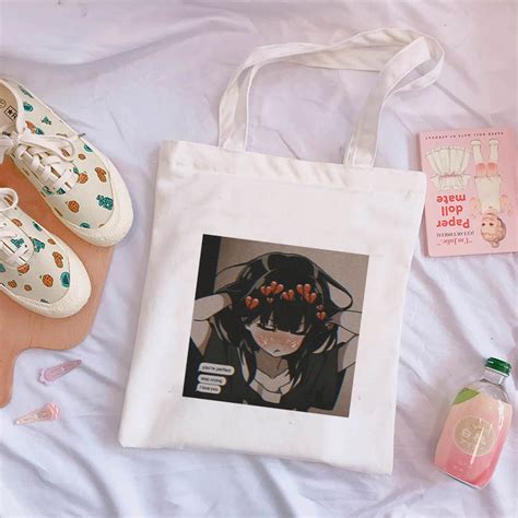 Check spelling or type a new query. Cute Anime Girl Aesthetic Canvas Shoulder Bag Fashion ...