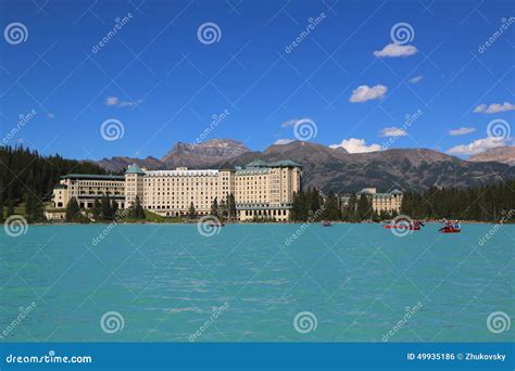 View Of The Famous Fairmont Chateau Lake Louise Hotel Editorial Photo