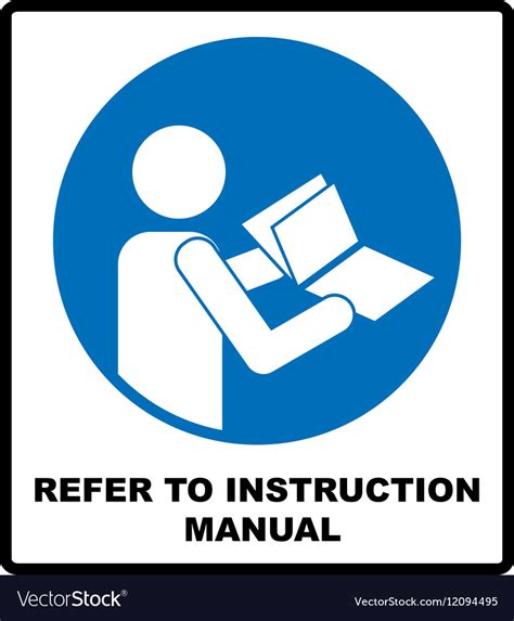 Refer To Instruction Manual Booklet Royalty Free Vector
