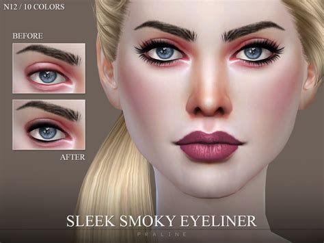 The Sims Resource Sleek Smoky Eyeliner N12