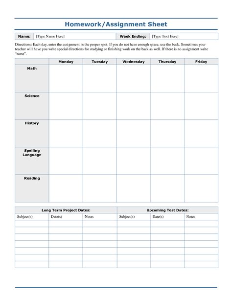 Free printable payroll forms payroll template free employee payroll template for excel free printable time sheets project daily payroll weekly. Daily Planners For Students | Daily Assignment ...