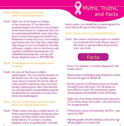 Breast Cancer Brochure For Fumc On Behance