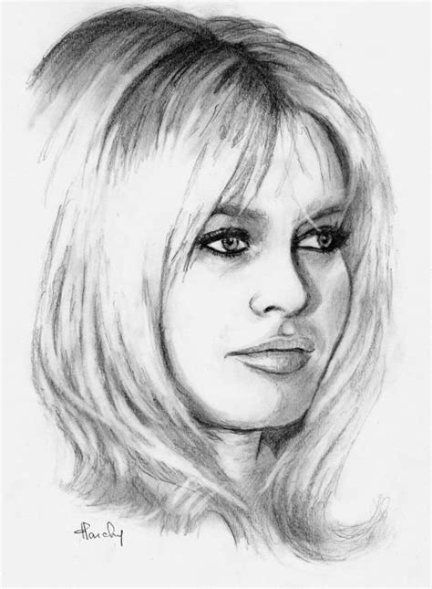 Brigitte Bardot By Claireff1 Portrait Au Crayon Pencil Portrait