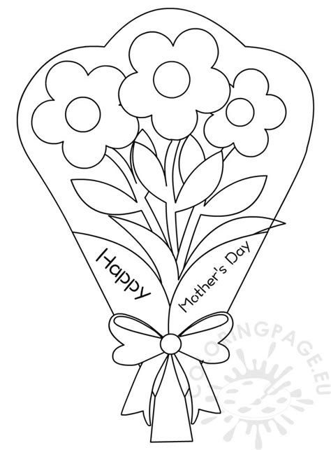 While your child colors the sheet, talk to him about the symbiotic relation of flowers and bees and how they help. Flowers bouquet Coloring Pages Mother's Day - Coloring Page