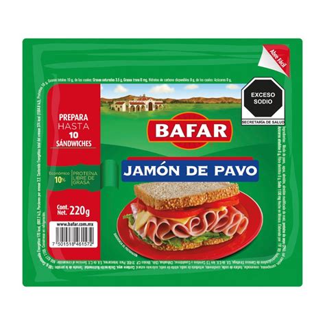 Jamón De Pavo Bafar 220 Gr Soriana