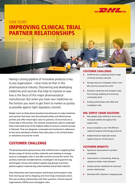 Case Study Improving Clinical Trial Partner Relationships