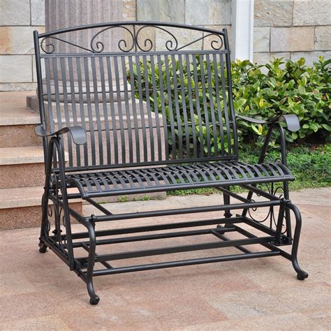 International Caravan Antique Black Porch Glider At