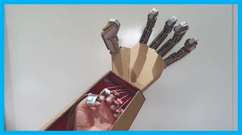 How To Make A Mechanical Arm At Home Out Of Cardboard Diy Youtube