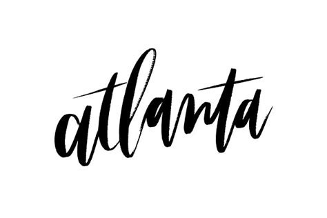 Atlanta Brush Lettering Vector Pre Designed Illustrator Graphics