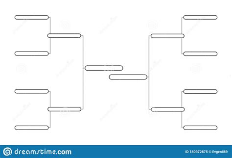 Simple Tournament Bracket Template For 8 Teams On White Background
