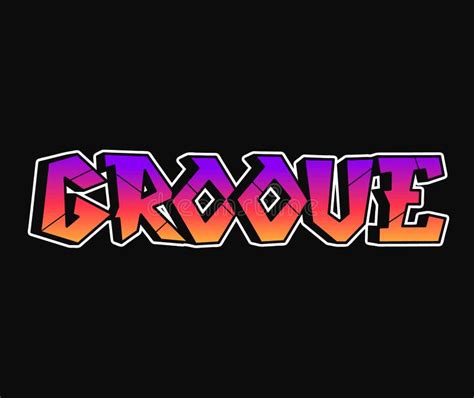 Groove Word Trippy Psychedelic Graffiti Style Lettersvector Hand Drawn