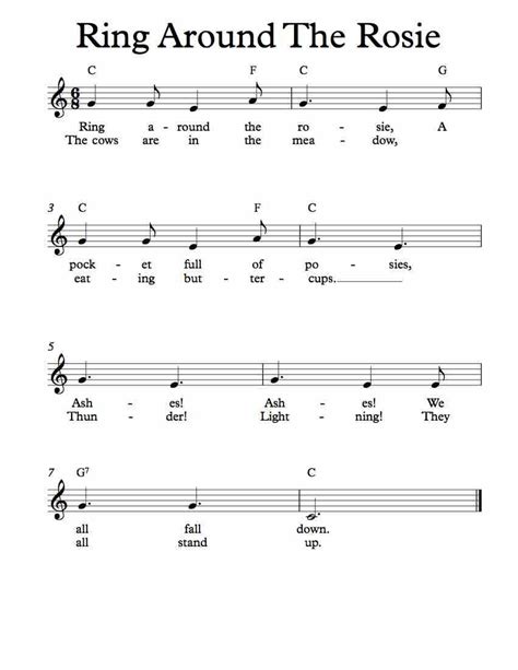 Please tell us about it Free Sheet Music for Ring Around The Rosie. Children's ...