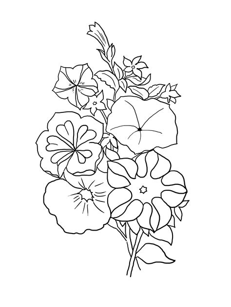 Flowers coloring pages and free printable pictures for kids. Flower Coloring Pages