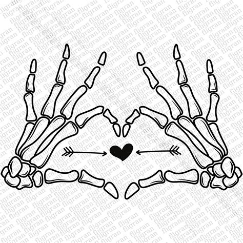 Skeleton Hands Heart Svg Love Skeleton Hands Svg Skeleton Etsy