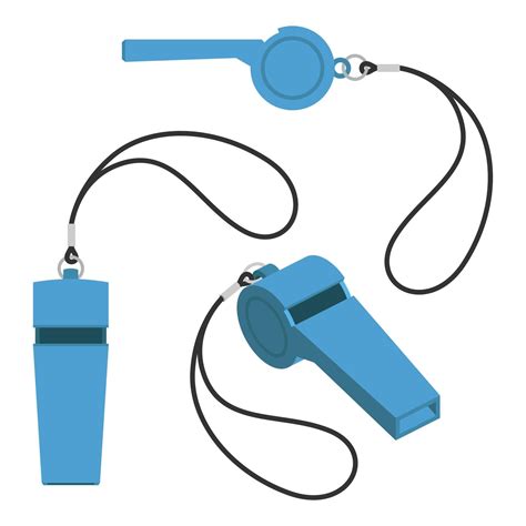 Set Of Blue Whistles Vector Illustration 1977315 Vector Art At Vecteezy