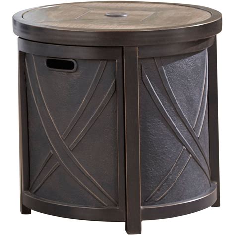 Hanover 25 In Round Umbrella Side Table With Tile Tabletop