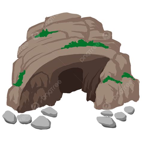 Cave Natural Scenery Stone Illustration Hole Landscape Cave Png