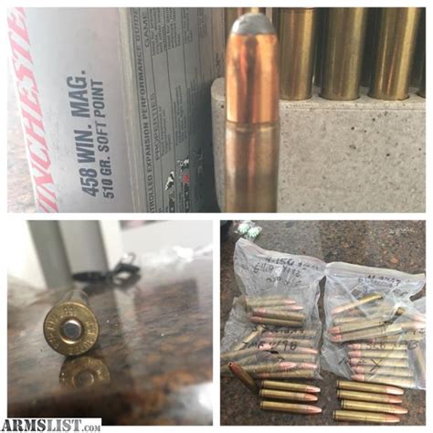 Armslist For Sale 458 Winchester Magnum Rounds