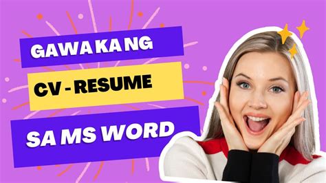 Paano Gumawa Ng Personal Cv Resume Pttv Youtube