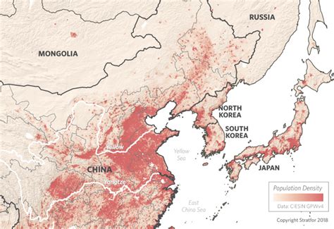 East Asia Population Density 2018 Maps On The Web