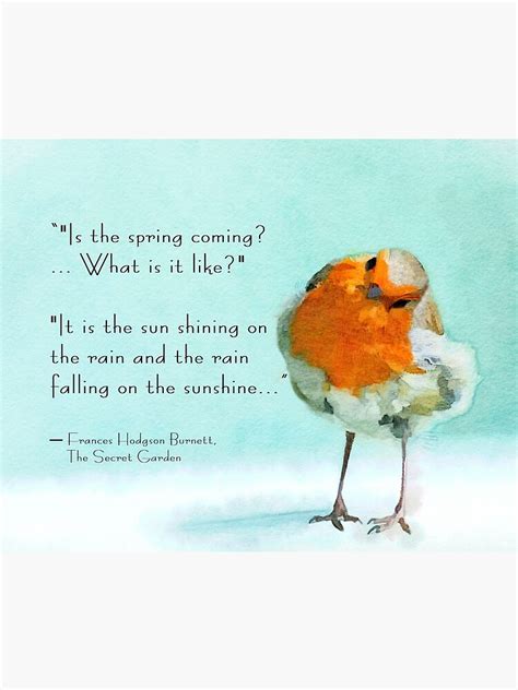 Robin Bird Secret Garden Quote Poster For Sale By ChezLorraines Redbubble