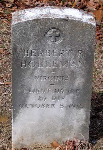116th Infantry Regiment Roll Of Honor 1lt Herbert R Holleman