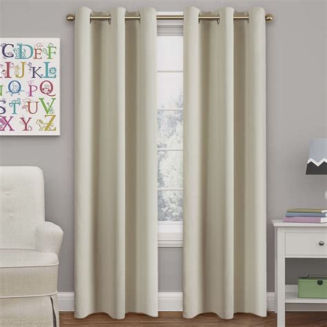Solid Blackout Drapes Room Darkening Ivory Beige Themal Insulated
