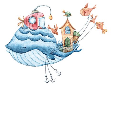 Whimsical Sea Design Whale Nautical Digital Art By Stacy Mccafferty