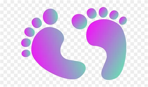 Two Tone Purple Baby Feet Clip Art At Clker Baby Shower Clip Art Girl