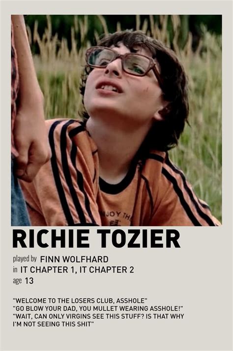 richie tozier it chapter 1 character polaroid in 2023 loser polaroid pictures stephen king