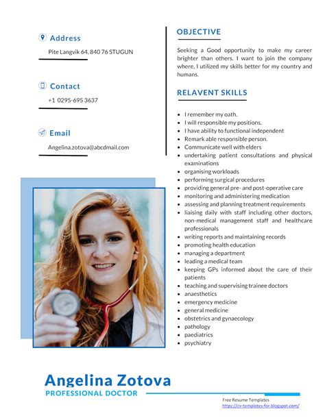 Doctor Resume Format In Ms Word Cv Templates For Me