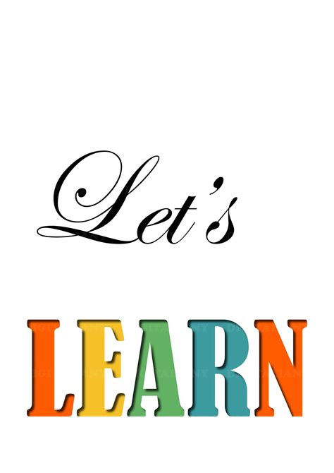 Lets Learn Print Lets Learn Poster Sign Kids Room Etsy Canada In
