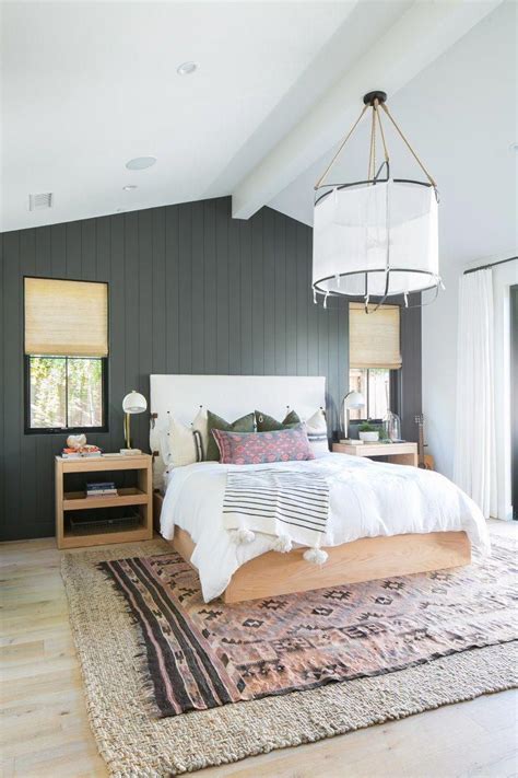 Black Painted Shiplap Accent Wall In The Bedroom Homedecordiy In 2020