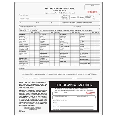 Free Printable Dot Inspection Forms Printable Templates