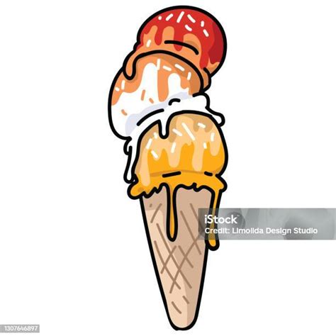cute butch lesbian ice cream cone cartoon vector illustration motif set lgbtq love sweet treat