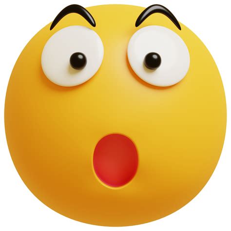 Yellow Face Wow Emoji Surprised Shocked Emoticon 3d Render